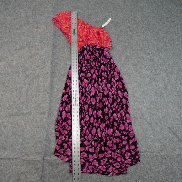 Anthropologie Dress Womens Small NWT Aida One Shoulder Maxi High Low Floral Pink - Picture 9 of 12